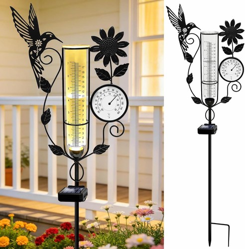 Metal hummingbird solar - metal, rain