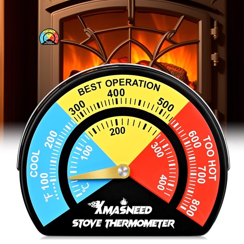 Magnetic fireplace thermometer - magnetic,