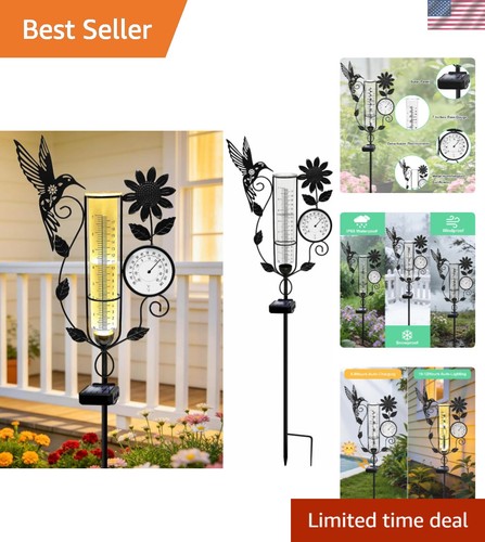 Metal solar rain gauge - metal,